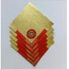 China Golden Aluminum Custom Foil Stickers Embossing Lacquer Coated Surface wholesale