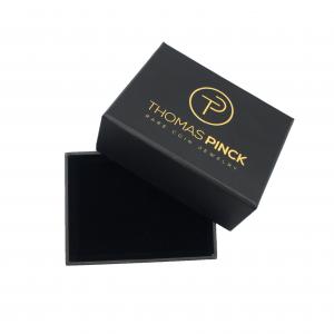 China Black 2mm Cardboard Jewelry Gift Box PMS Luxury Ring Rigid Small Paper Cosmetic Packaging supplier