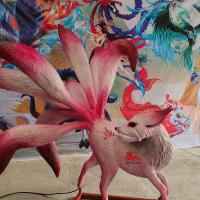 China Electronic Handcrafted Realistic Creatures Chinese Mythology Animal Nine Tailed Fox on sale