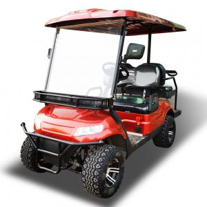 Red Steel Frame 4 Seater Golf Cart Electric LSV With LED Lighting And LCD Display Screen