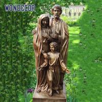 China Customized outdoor decoration, life-size family bronze statues of parents and children on sale