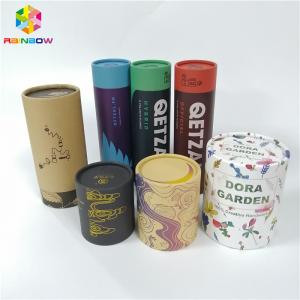 Round Kraft Paper Box Packaging Tube Push Up Lid CMYK Color For Food Packaging