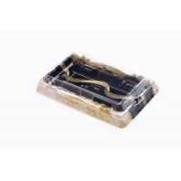 China Sushi Tray With Anti Fog Lid Disposable Sushi Box To Go Box Black Plastic Container on sale