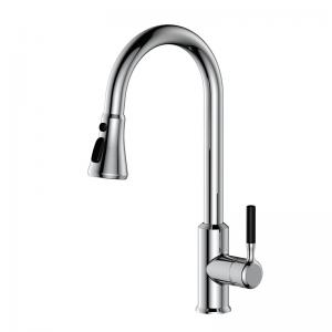 Hot Cold Water Pull Out Kitchen Faucet Brass Zn Alloy Brass Body Material