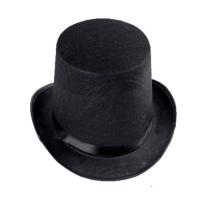 China Classic Hard Top Hat , 100% Pure Wool Steampunk Top Hat Plain Dyed Pattern on sale