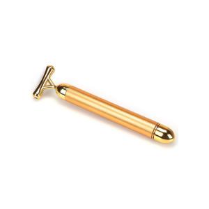 China 24k Gold energy Beauty Bar Facial Roller Face Skincare Massager Derma Device Fashion supplier
