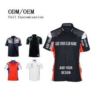 China Custom Team Name Sportswear Racing Off-Road Pit Crew Men's Short-Sleeved Clothing supplier