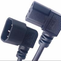 China Plug de extensão 90 graus Cordão de alimentação IEC C13 C14 Conector dobrado 1,2m 1,5m 1,8m on sale