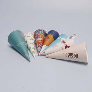 Copos descartáveis de sorvete de cone Impressão personalizada embalagem de papel embalagem