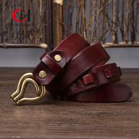 China High Durability Black Genuine Leather Belt With Zinc Alloy Buckle on sale