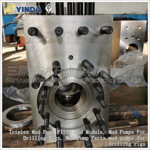Triplex Mud Pump Fluid End Module Premium Forged Alloy Steel With CNC Boring Mills