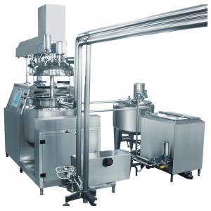 China Three Phase Toothpaste Vacuum Pump Vacuum Emulsifying Machine With Hydraulic Lifting supplier