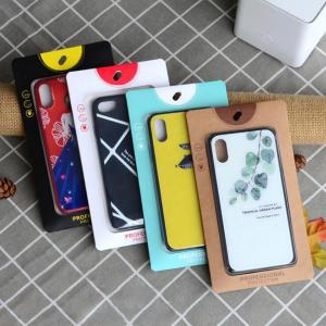 Creative Phone Case Box Packaging Kraft Paper Package With Clear Blister