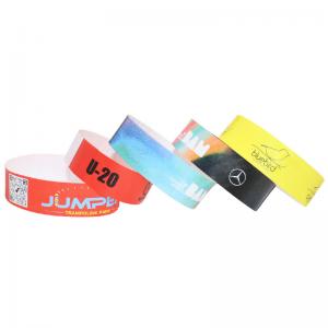 China Security Paper Event Wristbands Adjustable Fit Full Color Bar Coding supplier