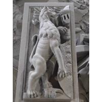 China bush hammered 3d Lion Stone Carving on sale
