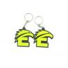 Eco - Friendly PVC Soft Custom Shaped Keyrings Yellow Eagle Shape Key Chain