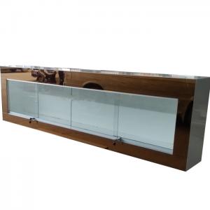 China Wall Mounted Jewelry Display Case Jewelry Store Showcases With Golden Mirror Surface supplier