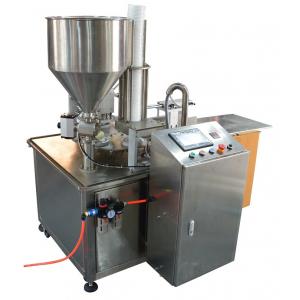 Stainless Steel PLC Controlled Cup Sealing Machine 76mm Film Core Diameter 800W Power