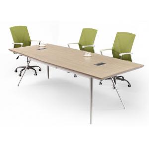 China Modern Oval Meeting Table Melamine Faced MDF Board Material With Metal Frame supplier