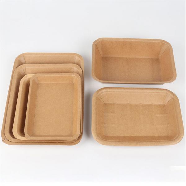 Square Disposable Kraft Paper Plate For Fruits/Fried Food/ Barbecue/Vegetables