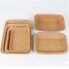 Square Disposable Kraft Paper Plate For Fruits/Fried Food/ Barbecue/Vegetables