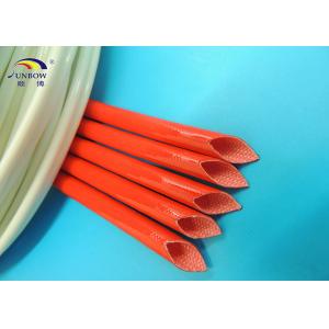 China Colored Heat Treated 2.5KV Fiberglass Braided Wire Sleeve / Silicone Resin Coated Fiberglass Sleeving supplier