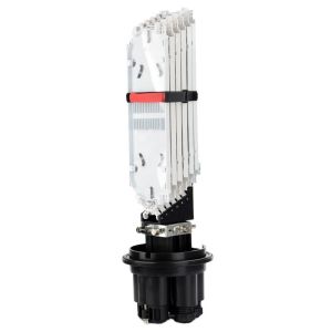 China 2 In 4 Out Ports FTTH Splice Enclosure Vertical Box with 144F Capacity and 6 Pcs of 24 Core Splice Tray wholesale