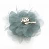 Luxurious Silver Grey Hair Flowers Decorative Flower For Wedding Dress Ball Gown