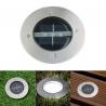 China 3 Leds Outdoor Ground Lamps , Light Steel Tempered Glass Solar Led Lawn Lights wholesale