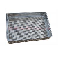 China Stackable Medical Stainless Steel Perforated Basket Storage Or Filtering With Handle on sale