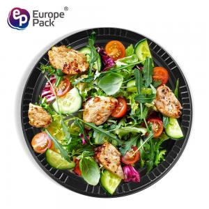 Europe-Pack eco friendly cornstarch biodegradable round black 10 inch fast food plates