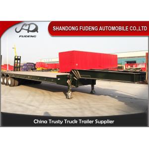 China 100 Ton Heavy Equipment Lowboy Trailer , BPW Axle Lowboy Flatbed Trailer  supplier