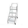 China Multi Functional Rolling Warehouse Ladders On Wheels / Rolling Step Ladder Safety wholesale