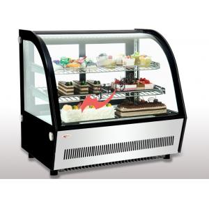 China Small Curved Glass Refrigerated Bakery Display Case Countertop Mirrors / Steel Base supplier