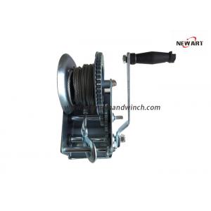 Small Boat Towing 2 Speed Manual Hand Winch Hand Crank Winch With Cable / Webbing