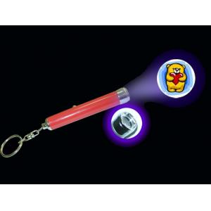 China promotional White Aluminium Barrel LED projector keychain light with your logo supplier