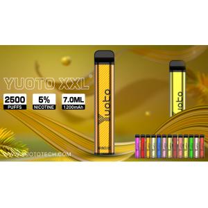 yuoto xxl 2500 puff hot selling 7ml e liquid 1200mah batterycapacity