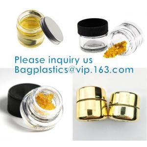 China 3ml 5ml 7ml Wax Concentrate Clear Glass Jar, Round Shape Reusable Mini Glass Jar, Glass bottle supplier