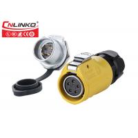 China Plastic 5 Pin Power Outdoor Waterproof Connectors ,  Yellow  Circular Waterproof Din Connector on sale