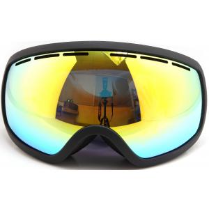 China Three Layer Foam Mirrored Ski Goggles Spherical Lens type / Ladies Snowboard Goggles supplier