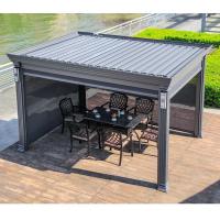 China imitation wood grain forest garden landscape 10 x 12 gazebo with metal roof wholesaler on sale