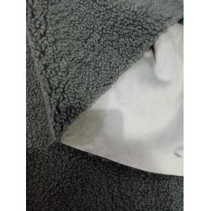 Grey lamb wool and short plush composite fabric