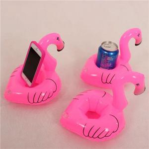 Mini Cute Red Flamingo Floating Inflatable Drink Can Holder Pool Bath Toys Party