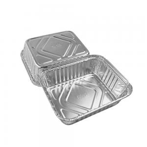 OEM Aluminium Foil Food Container Tray 2.25lb 1000ml With Plastic Lid