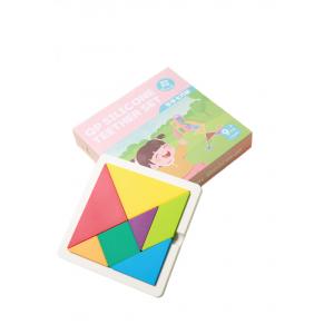 7pc Tangram Children Puzzle Personalised Silicone Teether