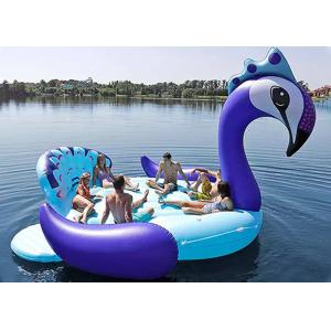 6 Persons Inflatable Giant Peacock Pool Float Island Pool Lake Party Floating Boats