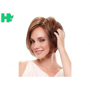China Short Straight Dark Brown Synthetic Hair Wigs , Full Lace Synthetic Wigs supplier