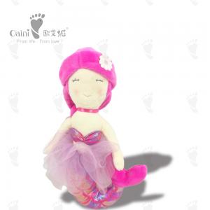 32cm Cotton Stuffed Animal Child Friendly Barbie Mermaid With Pink Hair