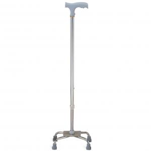 Bright Silver Adjustable Folding Walking Stick OEM ODM Steel Crutches Walking Aid