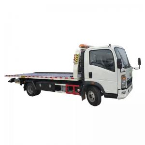 Sinotruk HOWO Roll Back Tow Truck 95km/H , 4X2 Hydraulic Light Duty Flatbed Tow Truck